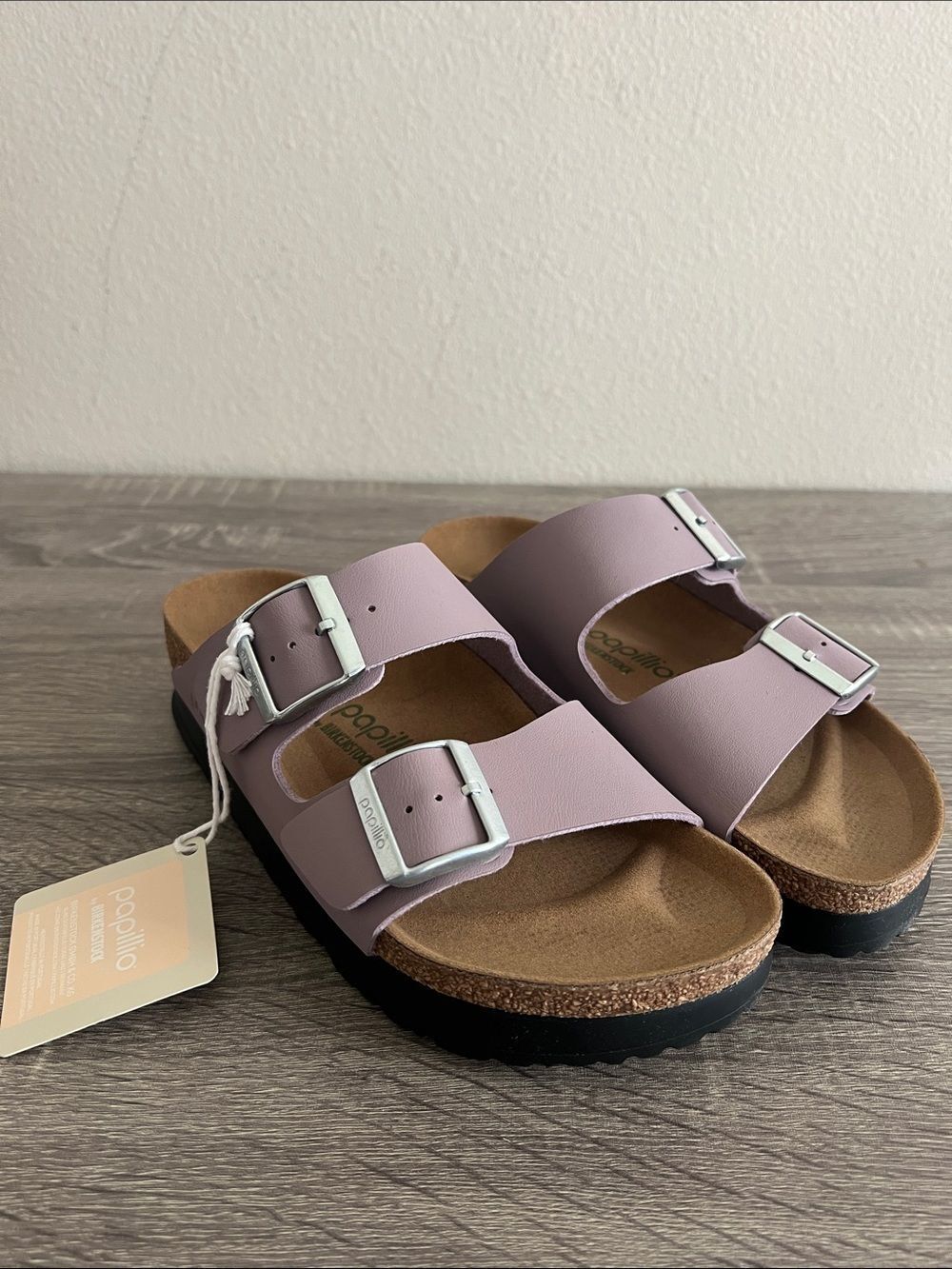 New Papillio by Birkenstock Arizona Platform Sandals Double Buckle 38/US7 - Picture 2 of 6